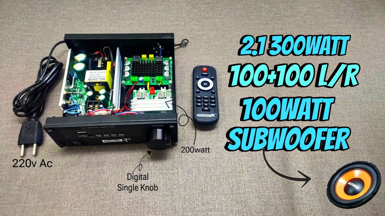DIY 300W 2.1 Channel Class D Amplifier Build | 100W Sub &100W +100W Left/Right | 220V AC Power