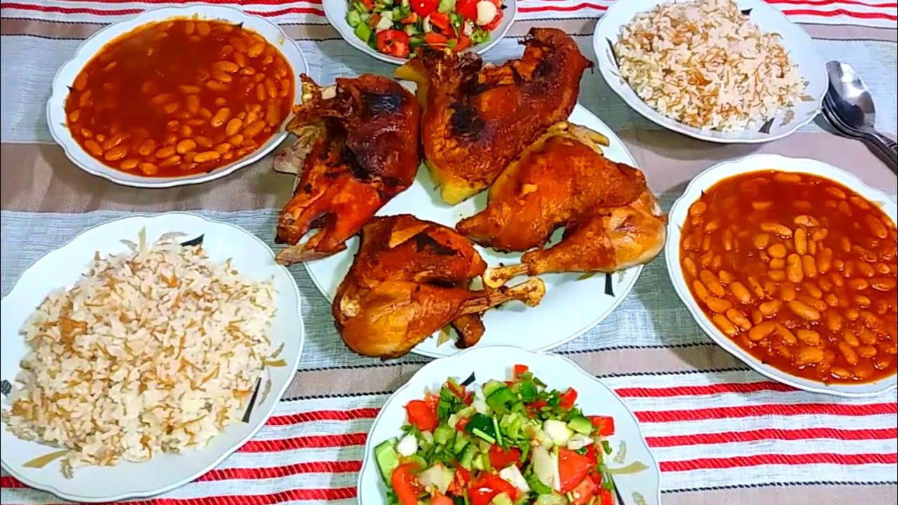 فراخ مسلوقه بأحلى طعم وطبق فاصوليا ياسلام ولا الرز وطعمته
