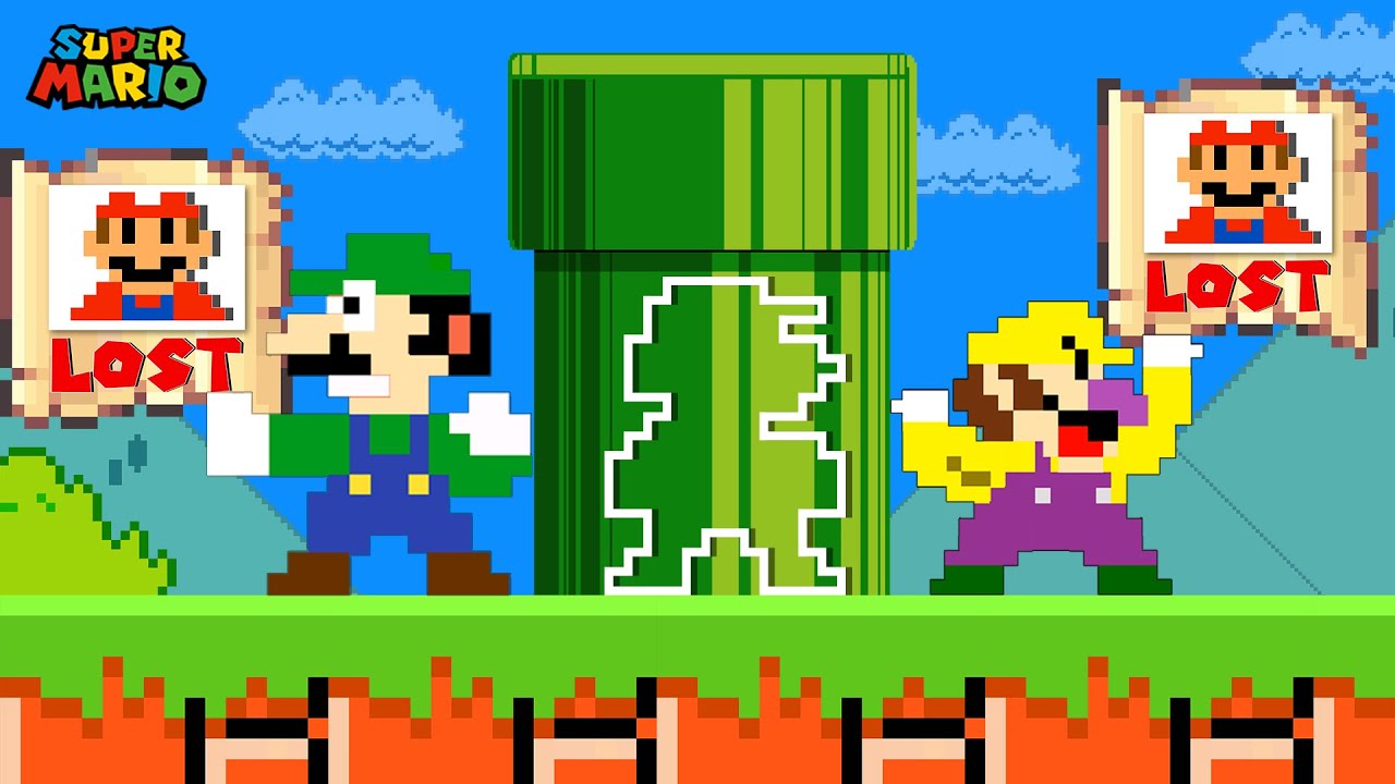 Mario HIDE and SEEK Challenge but with All Characters in Super Mario Bros. | Game Animation