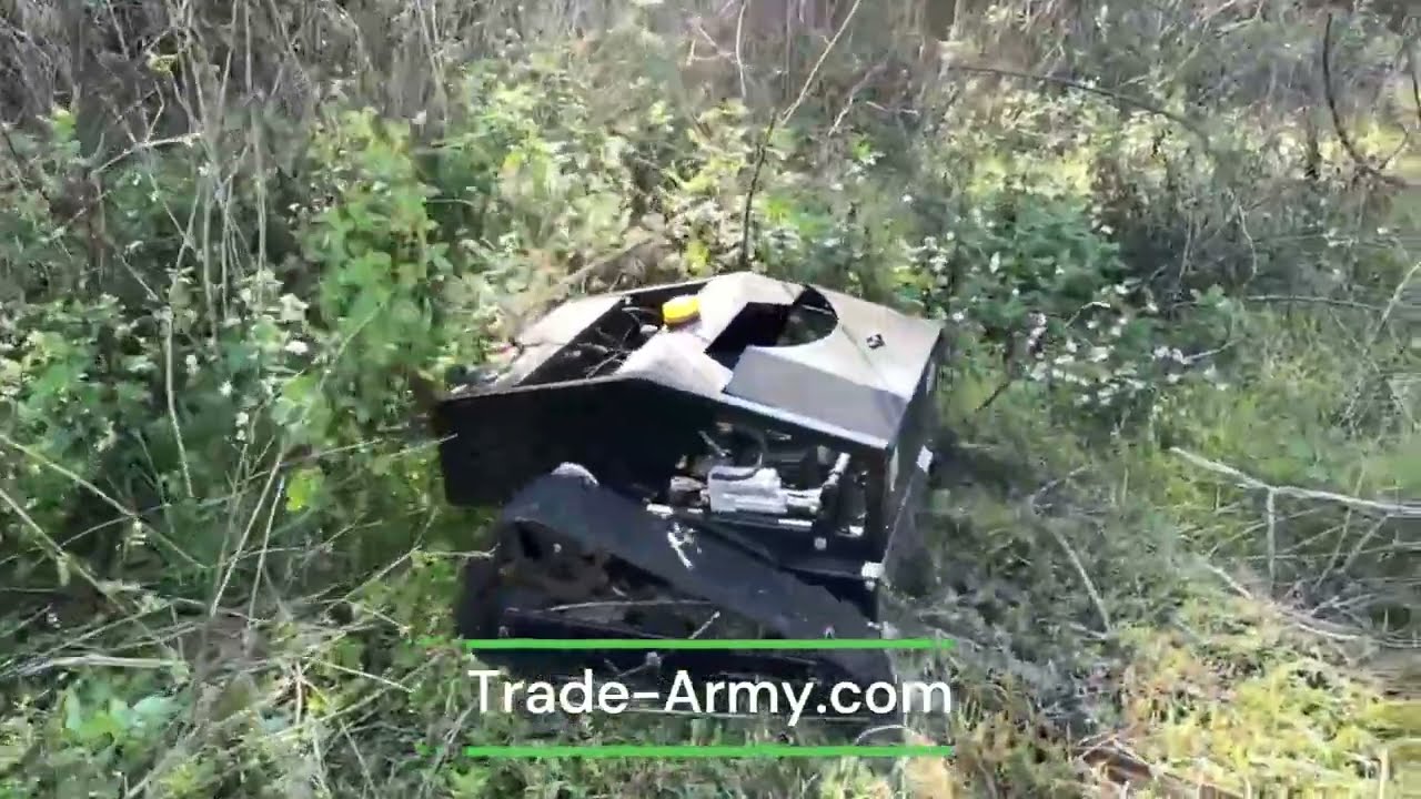My remote control lawnmower / brush hog is taking out some pretty overgrown property.