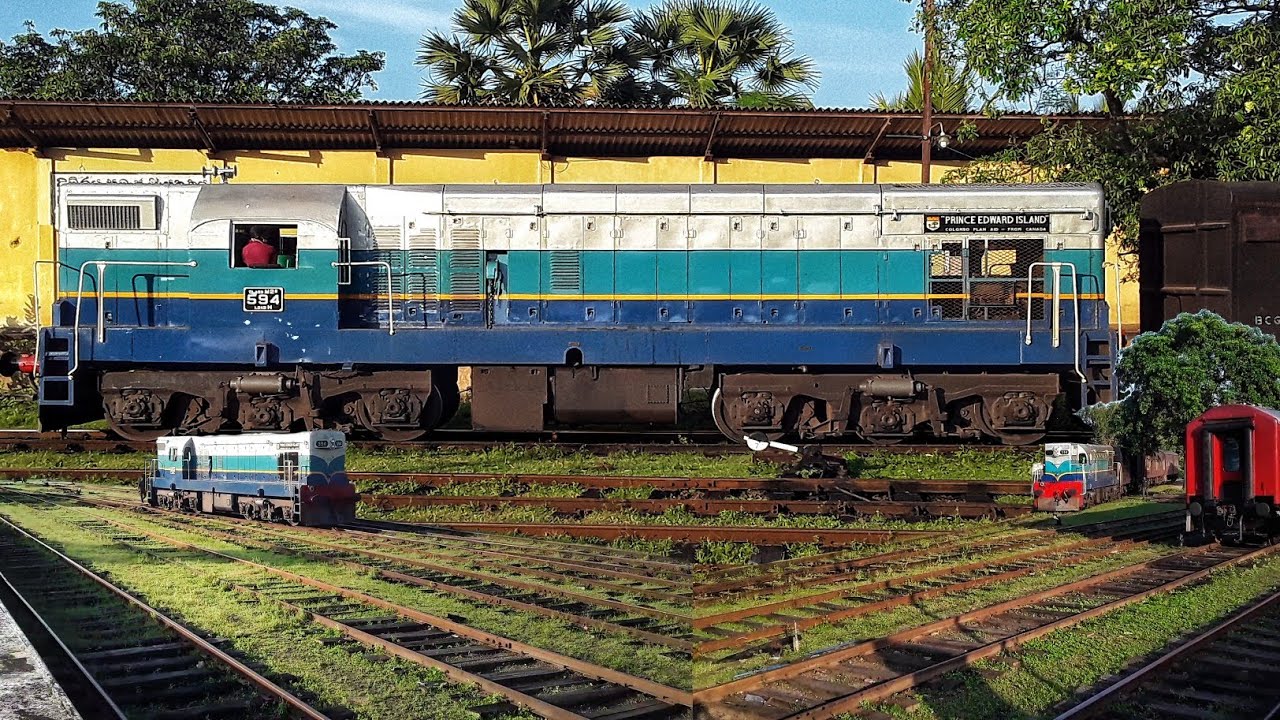 Class m2 Locomotive train engine working in Batticaloa railway station