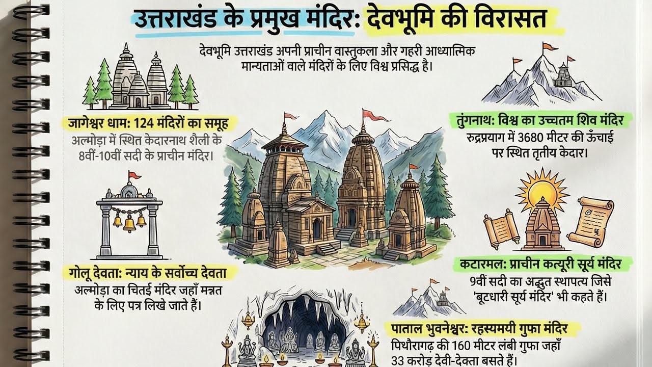 उत्तराखंड के प्रमुख मंदिर | Uttarakhand Famous Temples GK | UKPSC UKSSSC Exam 2026