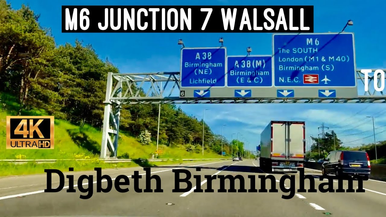 M6 Junction 7 Walsall to Digbeth Birmingham/ Driving around West Midlands England
