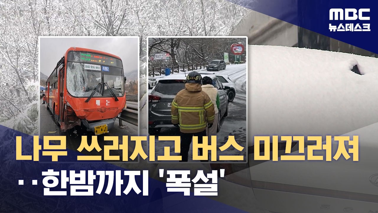 '깜짝 함박눈'에 곳곳 눈길 사고‥밤사이 '습설' 주의 (2026.02.24/뉴스데스크/MBC)
