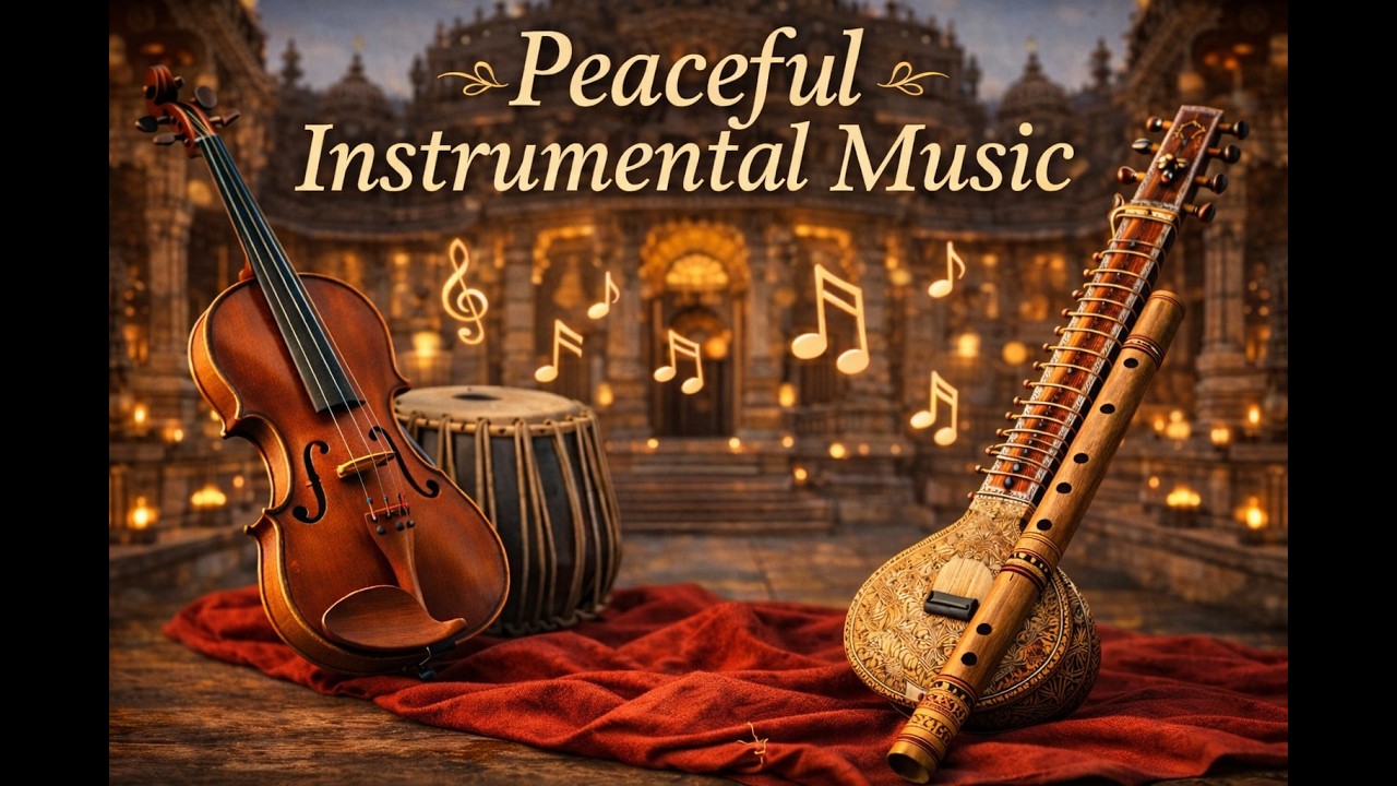 Peaceful Instrumental Music | Relaxing Temple Vibes | For Meditation & Yoga With Flute & Violin