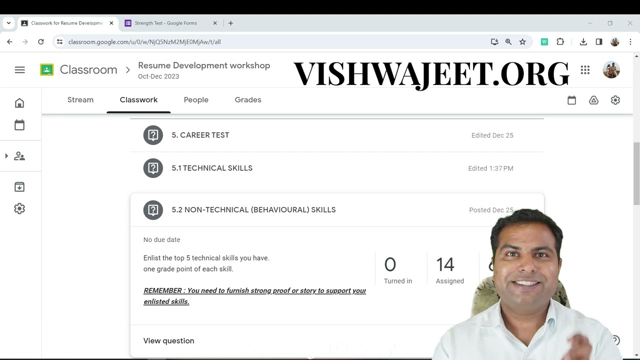 5.0 Career test [मराठी] Resume Development by VISHWAJEET.ORG