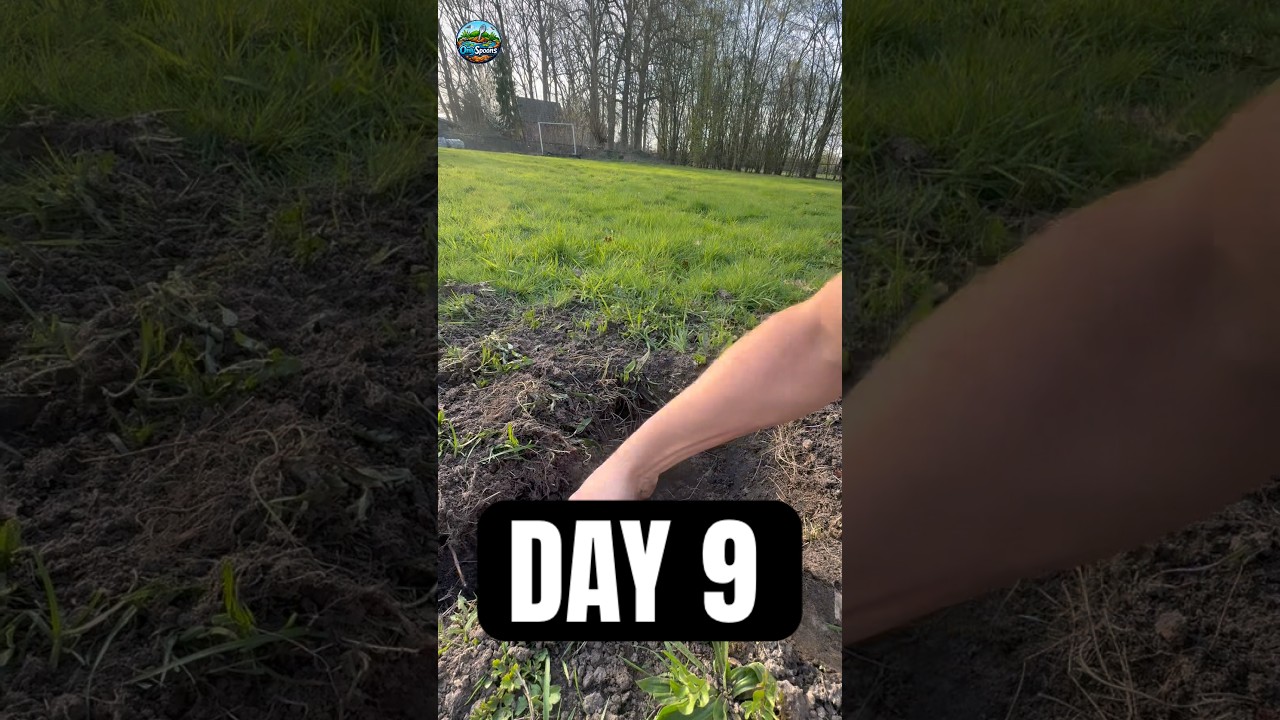 Day 9: Digging a Pond With Only a Spoon 🥄 #challenge #digging #pond #nature #diy #viral #spoon