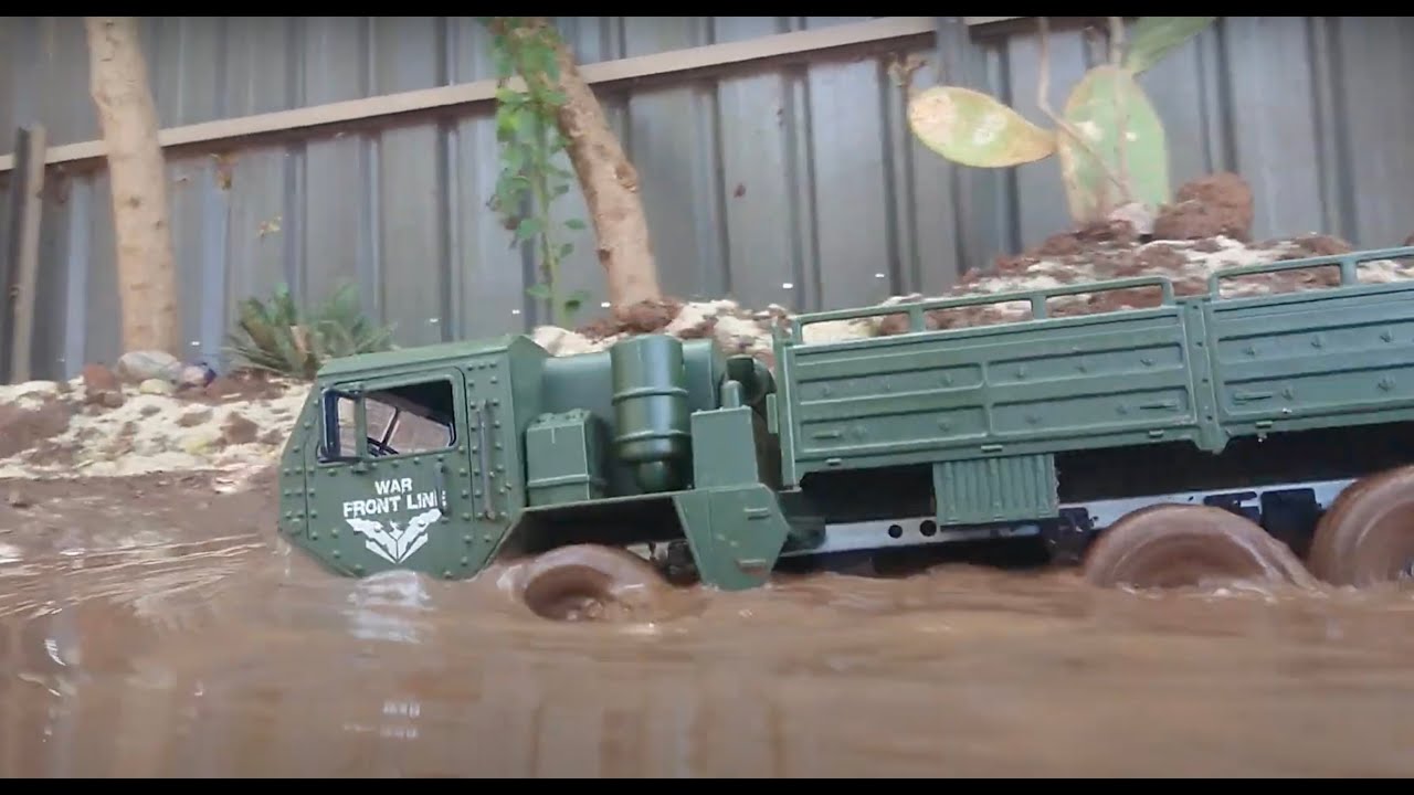 Military RC JJRC Q75 Battles Mud Swamp! 🚛😎