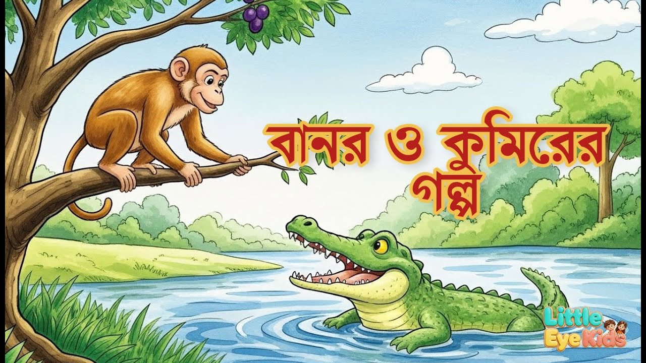 বানর ও কুমিরের বন্ধুত্ব 🐒🐊 | The Monkey and the Crocodile | Moral Story for Kids