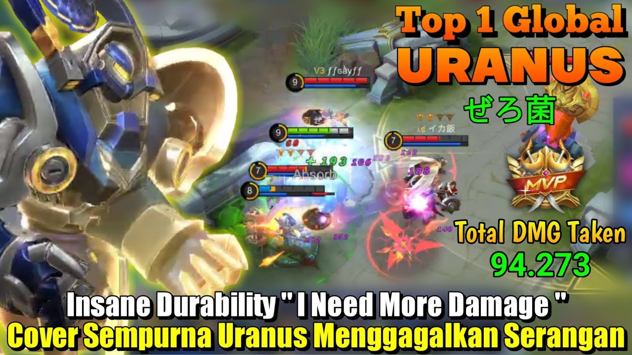 Insane Durability | Cover Sempurna Uranus Menggagalkan Setiap Serangan - Top 1 Global Uranus ぜろ菌