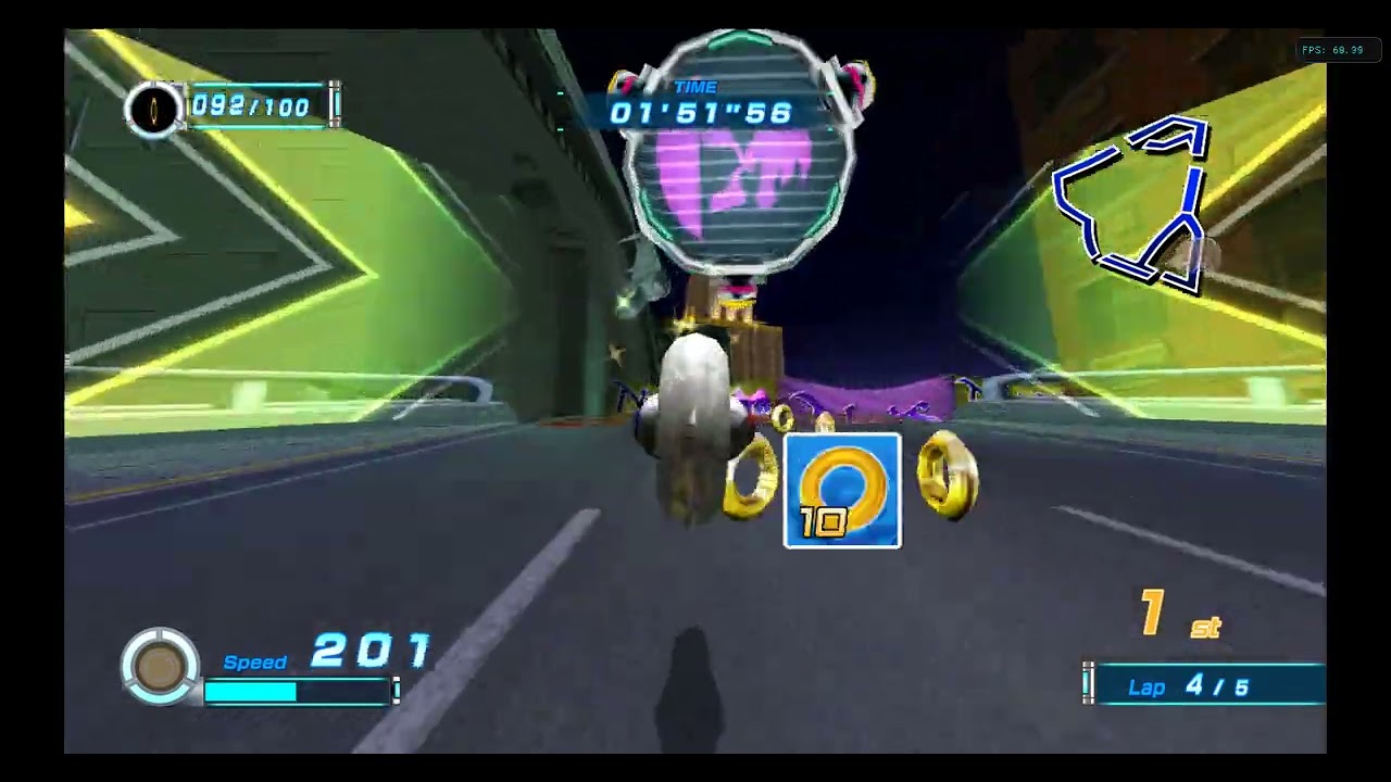 Sonic Riders Regravitified v1.0.2 Free Race '90s Boulevard 5 Laps (SCR-HD)