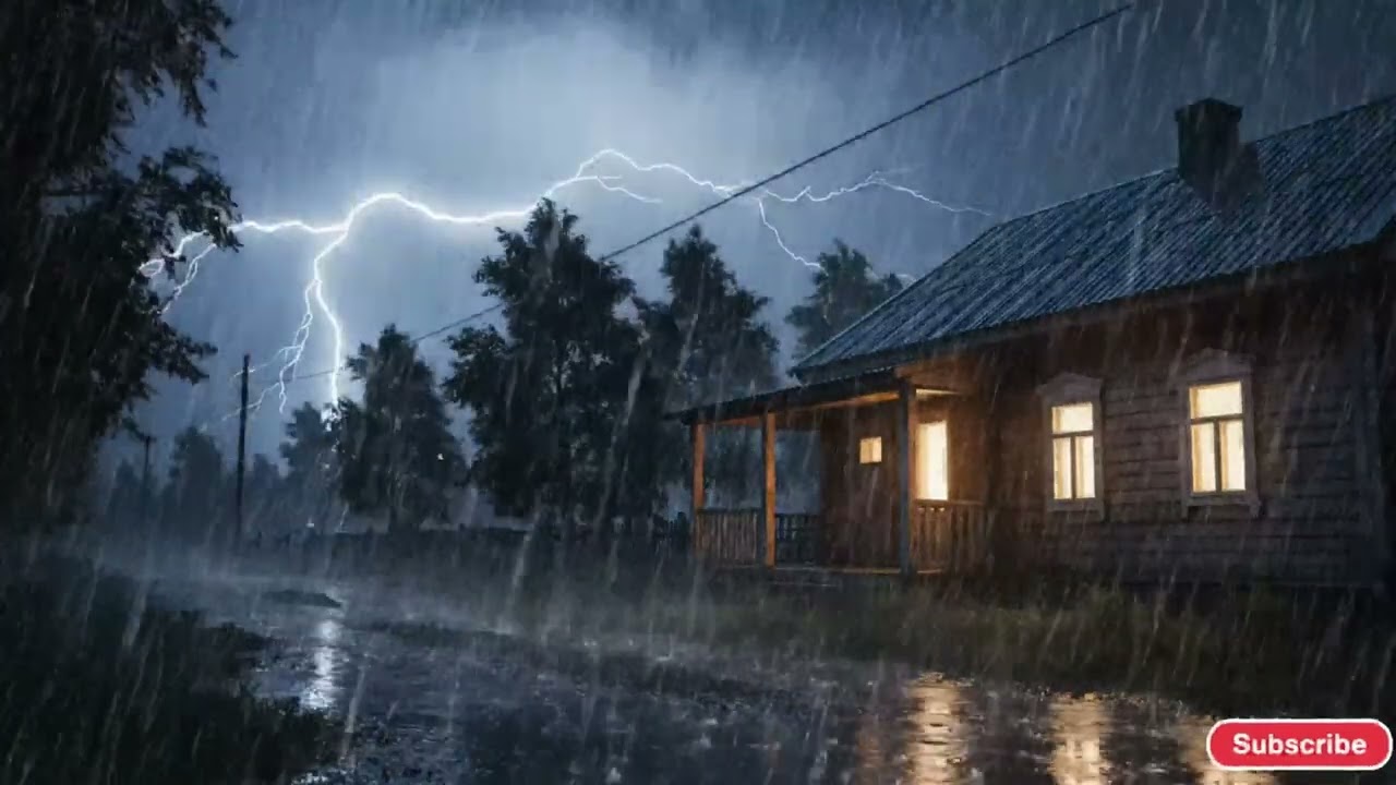 Rain and Thunderstorm at Night ⛈️ Cozy Rain Sounds for Sleeping and Relaxing
