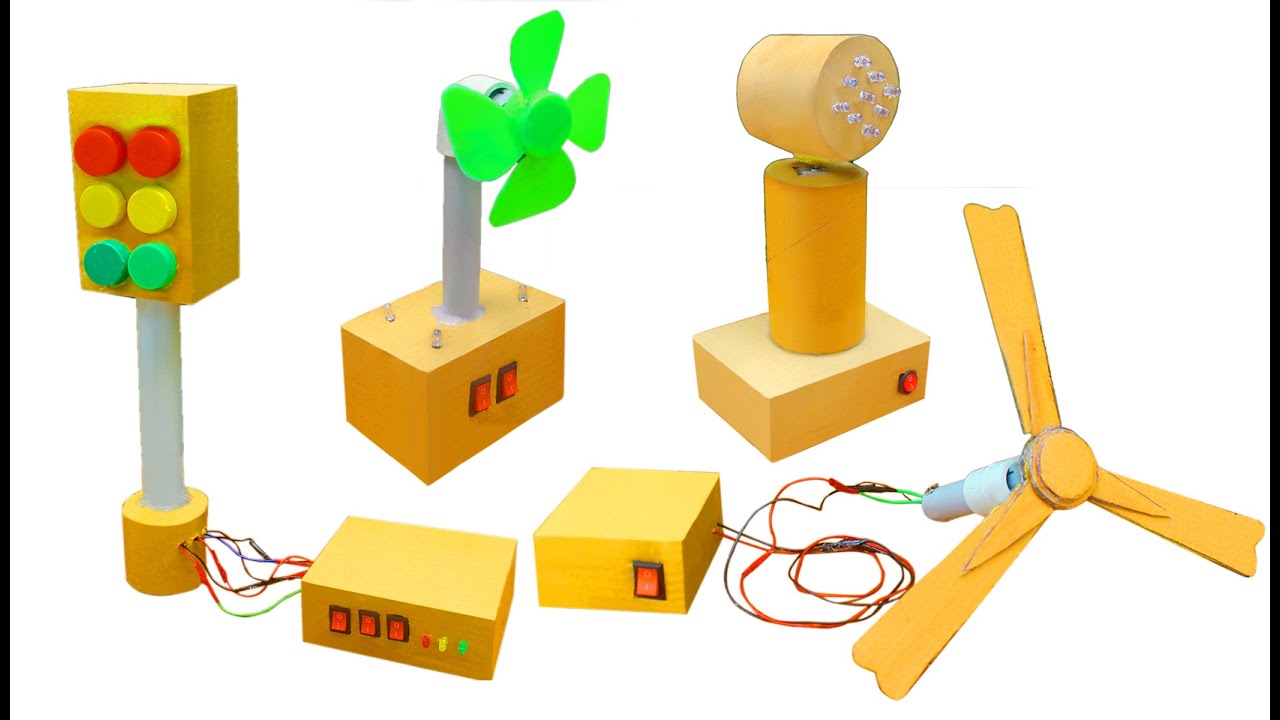 4 different types items made of cardboard