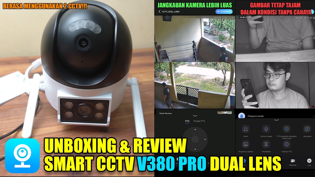 UNBOXING DAN REVIEW CCTV V380 PRO DUAL LENS