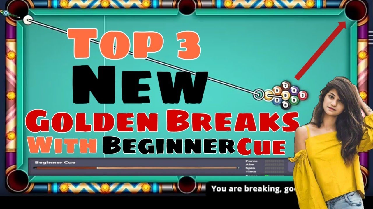 Top 3 New Golden Breaks With Beginner Cue || 9 Ball Pool || Always Win