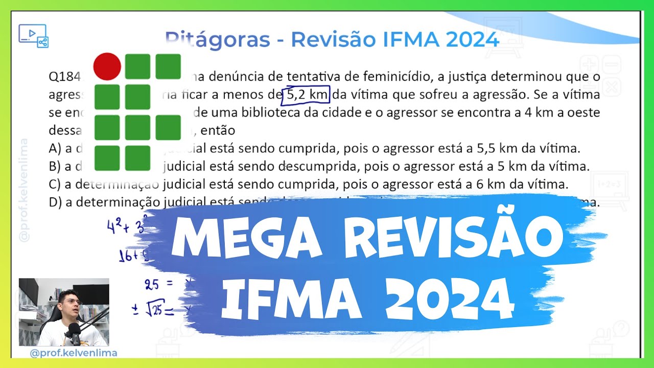 Revisão IFMA 2024 🟩 Aprenda a Matemática que vai cair na sua prova