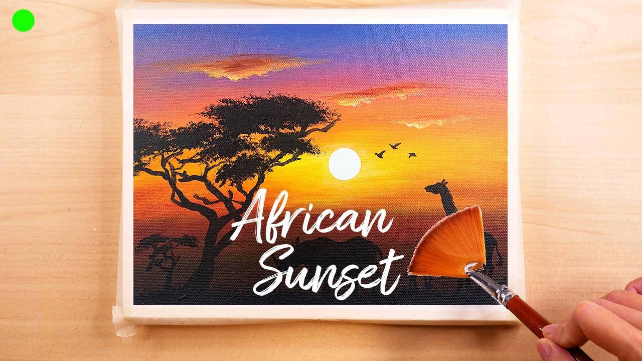 Easy Acrylic Painting For Beginners: Africa | 6 minutes | Step By Step