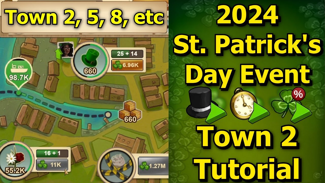 Forge of Empires: 2024 St. Patrick's Day Event - Town 2 Step-By-Step Tutorial! +How to Use Boosters!