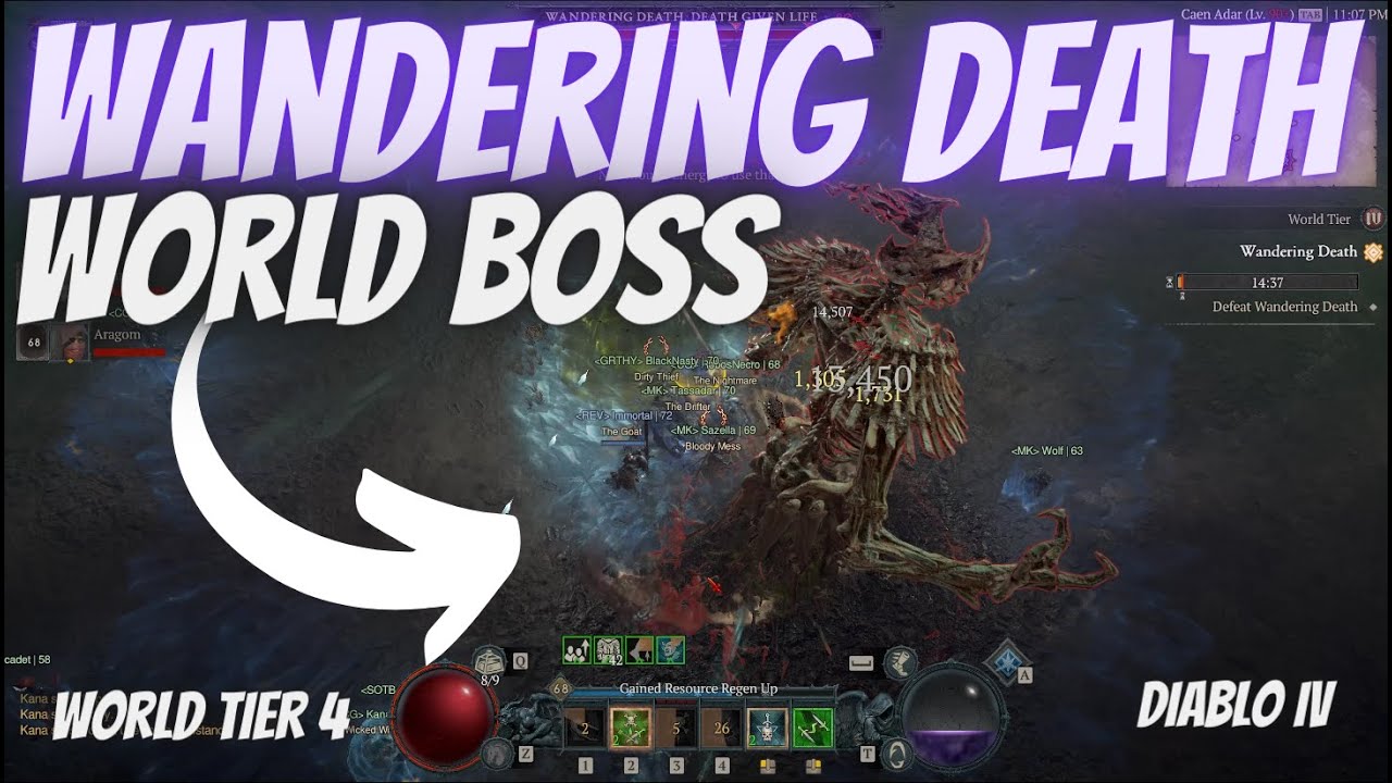 DIABLO 4 - Wandering Death world boss - Death given life (guide)