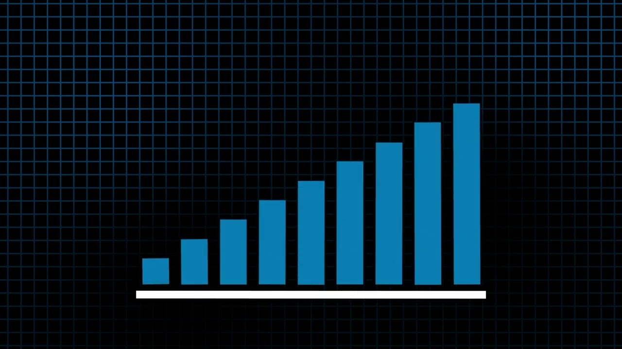 Animated Business Growth Chart Loop | Data Visualization | Upward Trend Bar Graph 4K