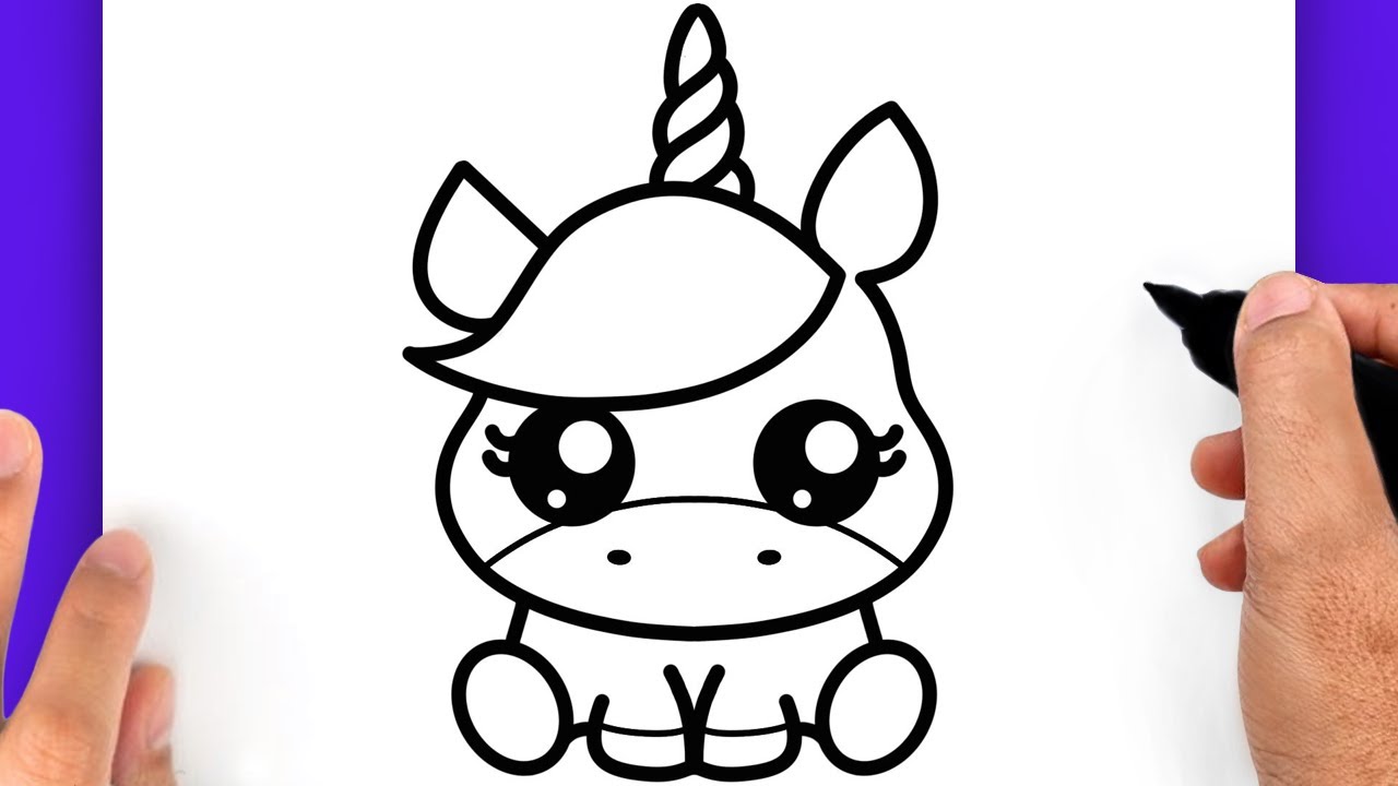CÓMO DIBUJAR UN UNICORNIO KAWAII (FÁCIL PASO A PASO) | DIBUJOS DE UNICORNIOS KAWAII
