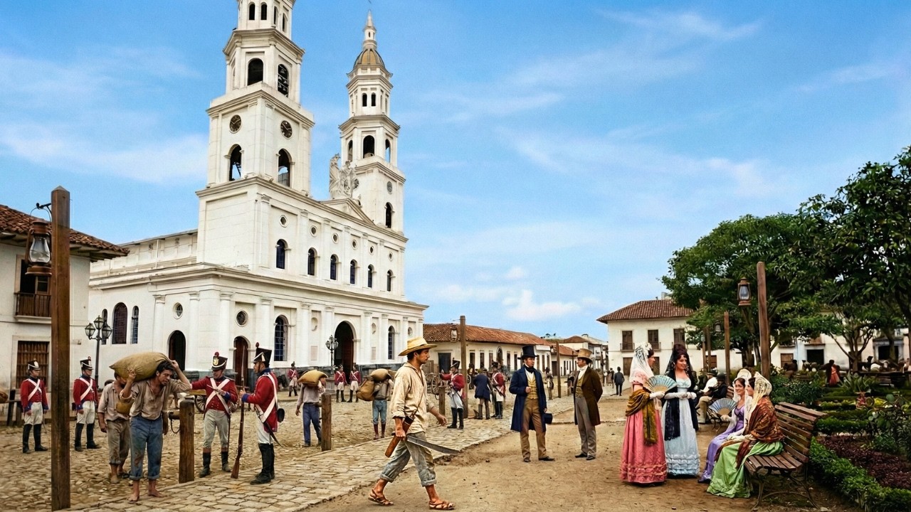 Así era enfrentarse a las calles de Bucaramanga en 1810 (Reconstrucción por IA)