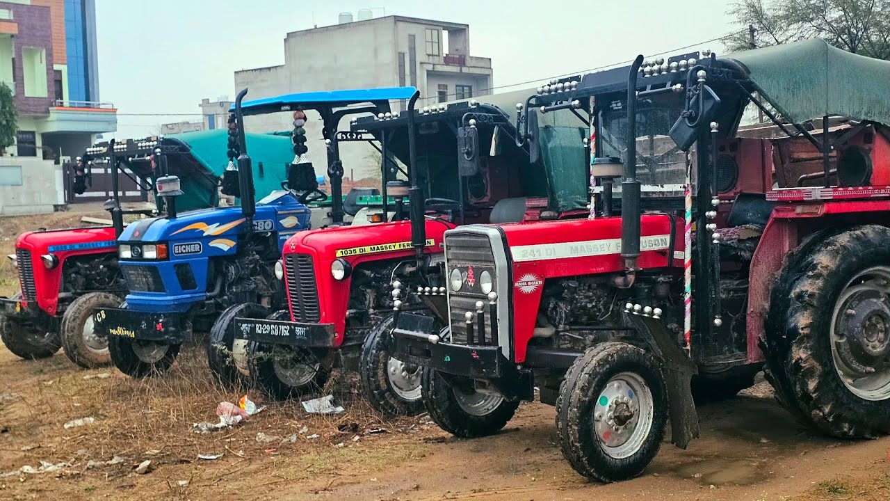 5 Tractor vs Stuck Mahindra 475 XP | Massey 245 | Eicher 380 | Swaraj 744 | Sonalika Kubota #tractor