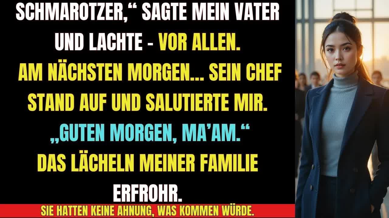 ✅ „Mein Vater nannte mich eine Schmarotzerin – einen Tag später salutierte sein Chef vor mir “