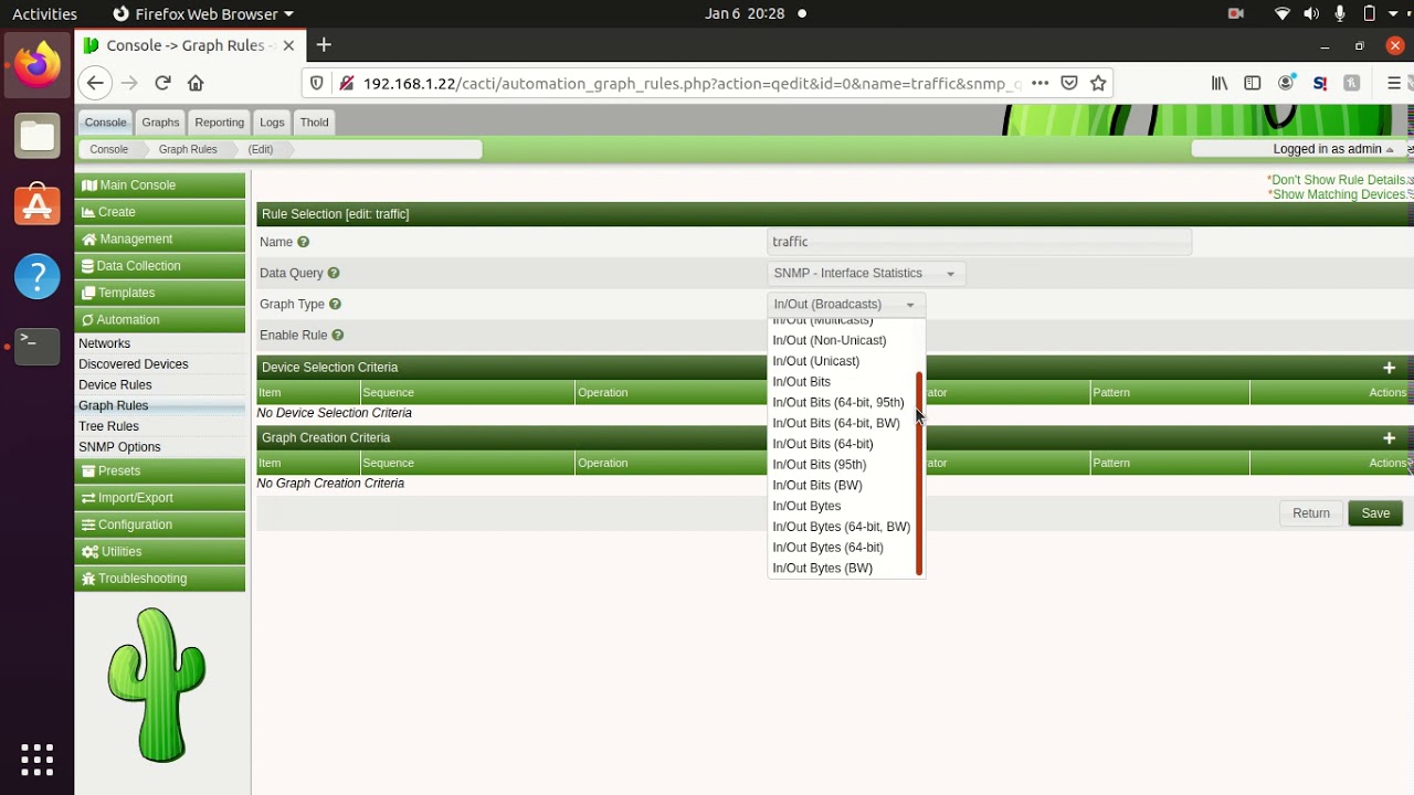 Walk through of Cacti Automation