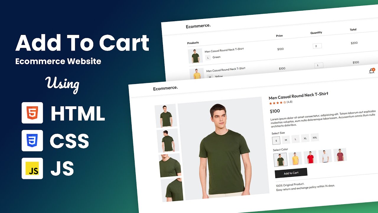 How To Add To Cart Shopping in HTML CSS & Javascript
