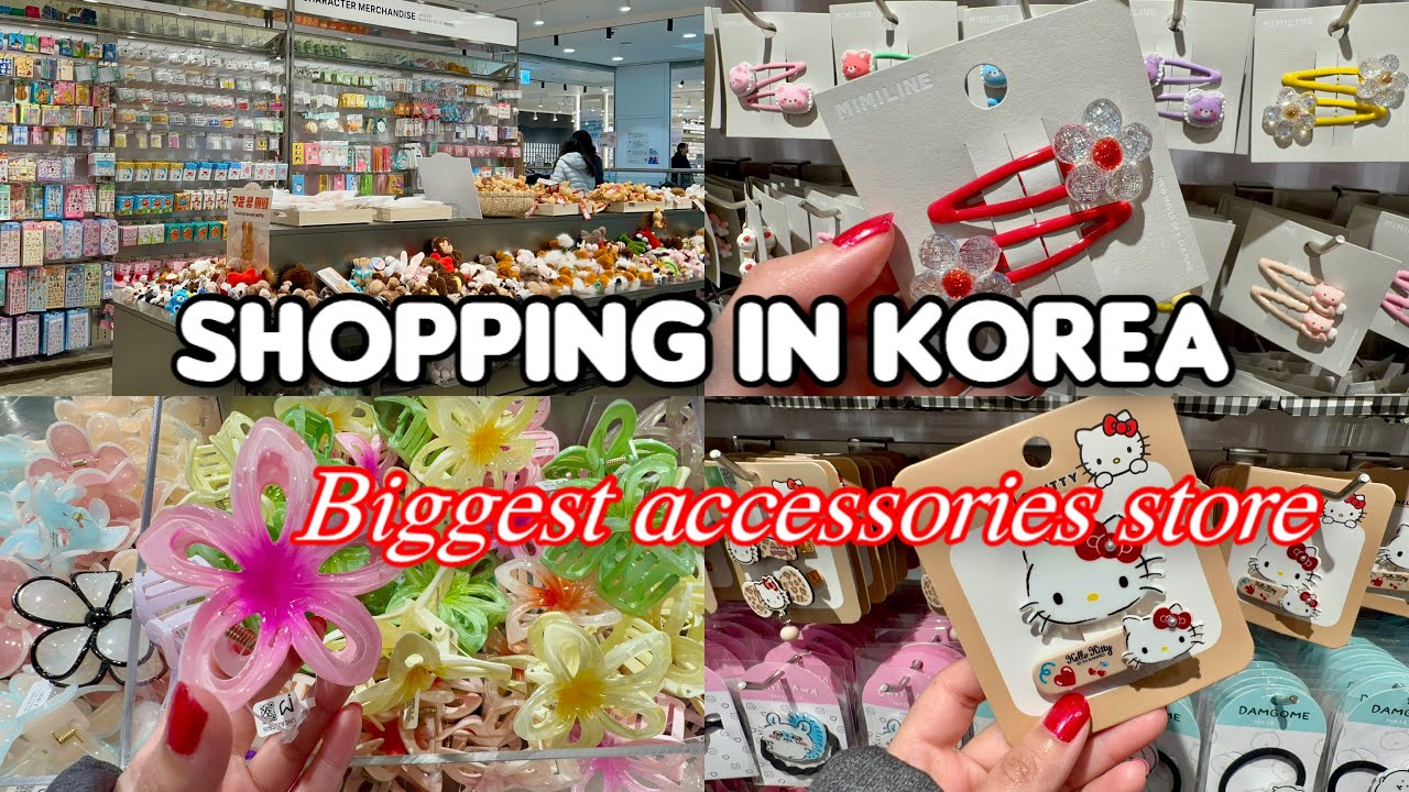 Shopping in Korea 🇰🇷 vlog, Biggest Korean Accessories store 🎀 cutest Hair accessories 