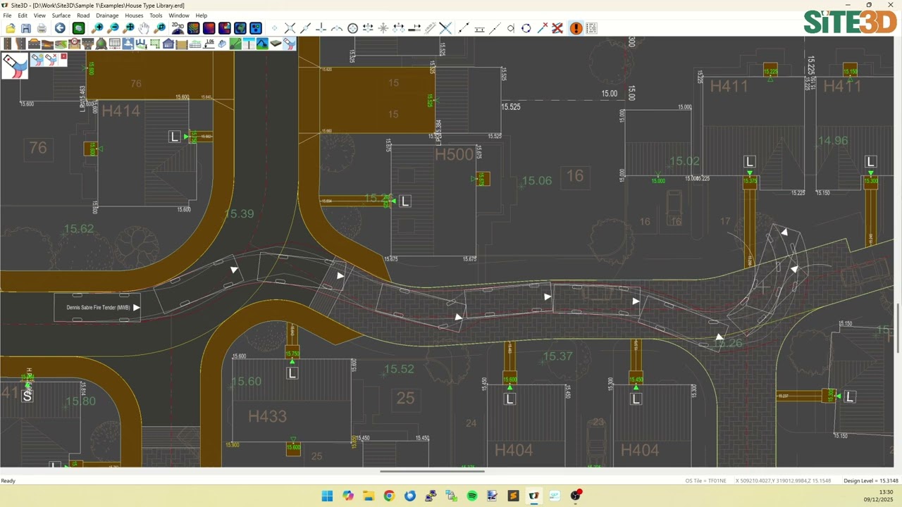 Site3D: Vehicle Swept Paths