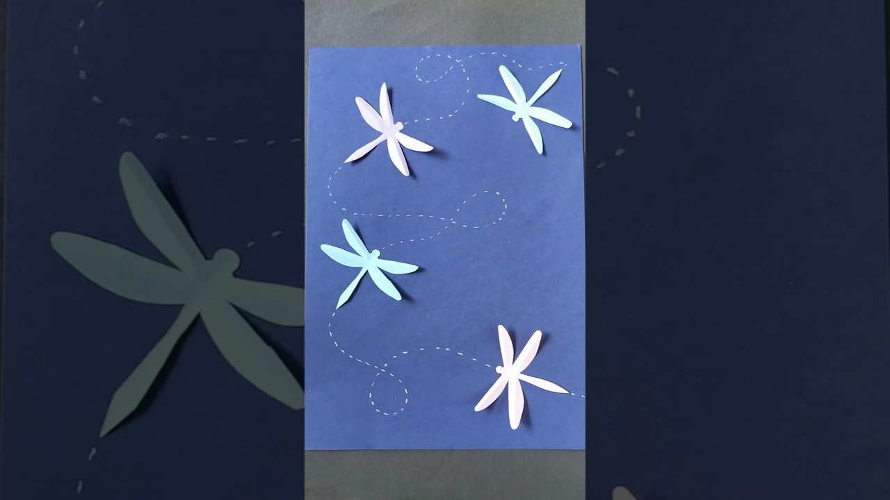Dragonflies using paper/ paper dragonflies/ dragonfly #dragonfly #paperdragonfly #shorts