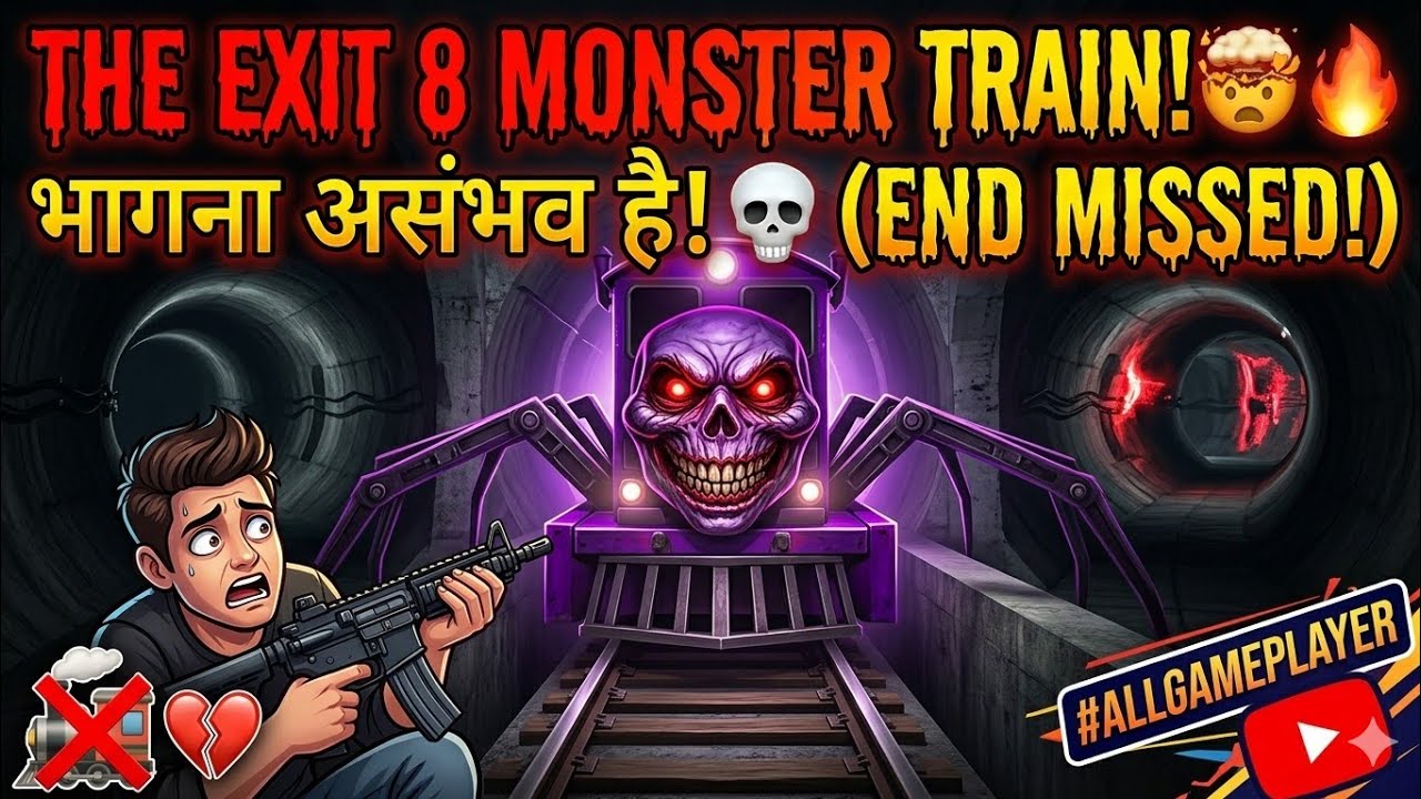 TRAVELING IN A HORROR TRAIN #horrorgaming #theexit8 #platform8 #allgemeplayer