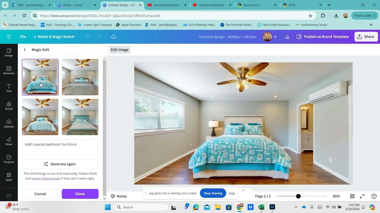 Virtually Stage a Bedroom with Canva Magic Edit