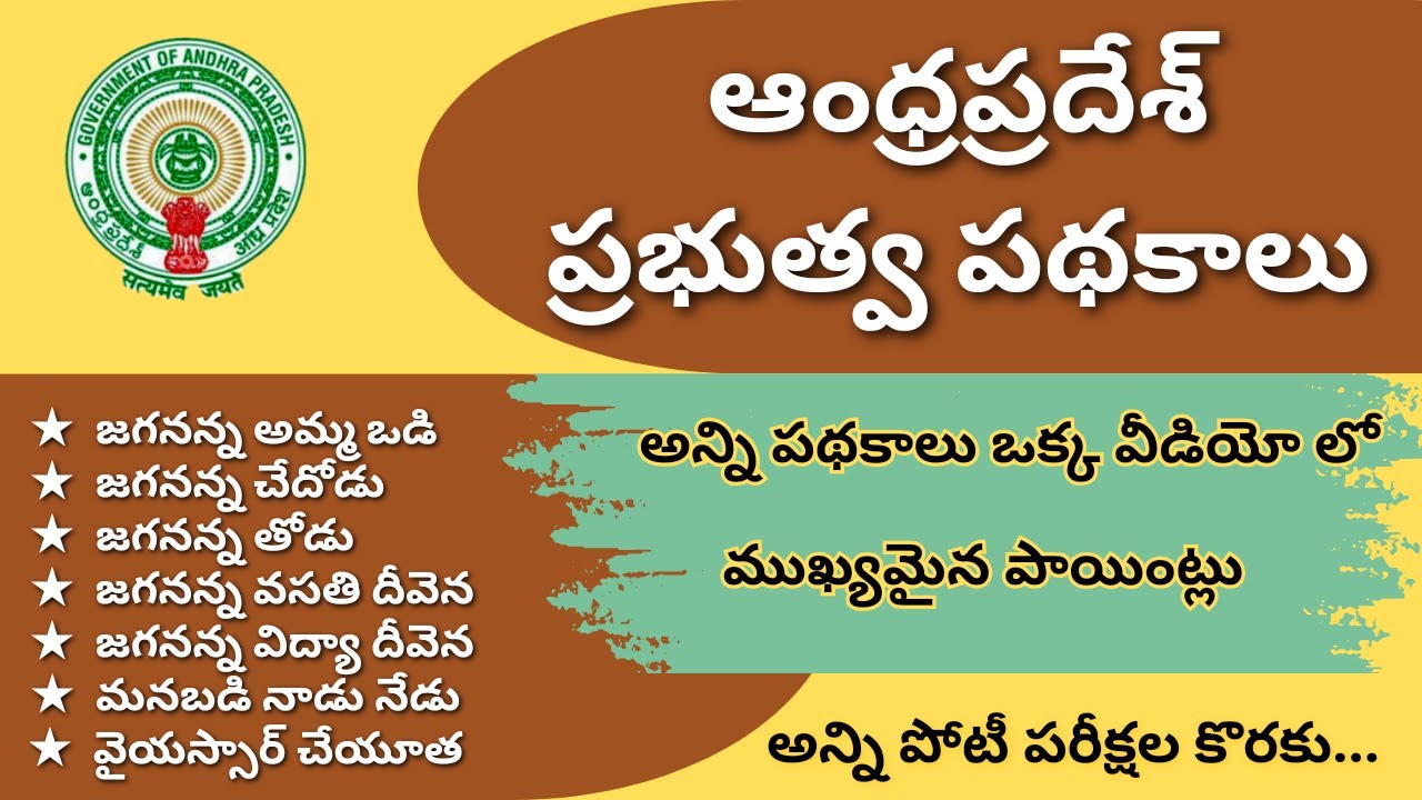 Andhra Pradesh Welfare schemes||For Competitive exams||APPSC Group 1&2|ఆంధ్రప్రదేశ్ ప్రభుత్వ పథకాలు