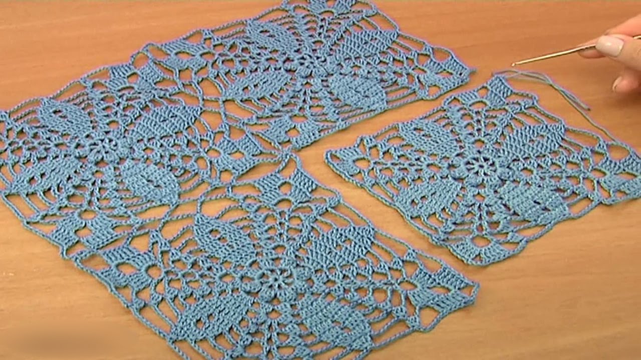 How to Crochet Big Square Motif Tutorial 20 Part 1 of 2