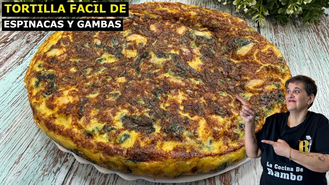 Tortilla De Espinacas y Gambas | Muy Fácil y Riquísima! 😍 ¡Te encantará!