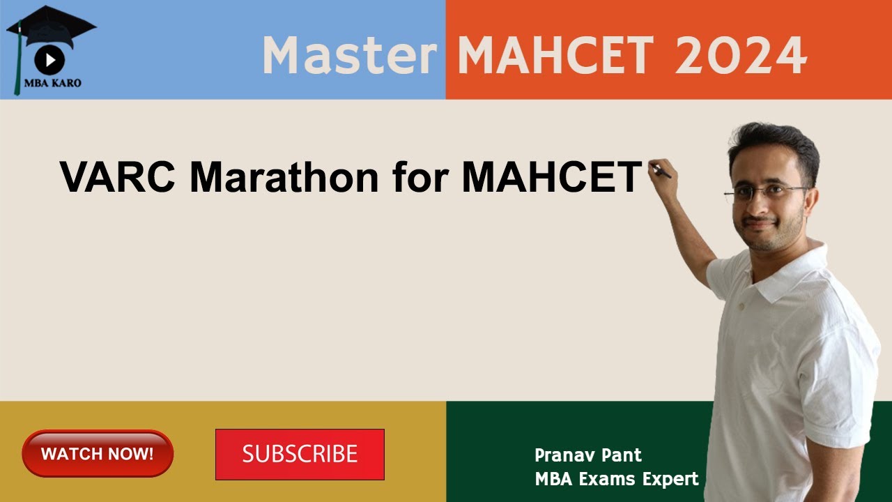 Master MAHCET MBA 2024 | VARC Marathon for MAHCET 2024 | Revision series for MAHCET | MBA Karo