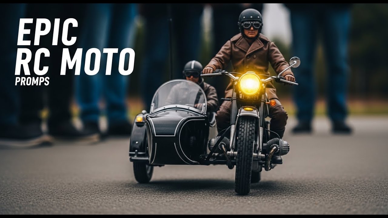 Потрясающий реалистичный RC мотоцикл с коляской и грузовик 🏍️🚛