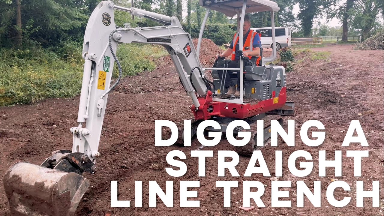 How to Dig a Straight Line Trench Using an Excavator Digger | Step-by-Step