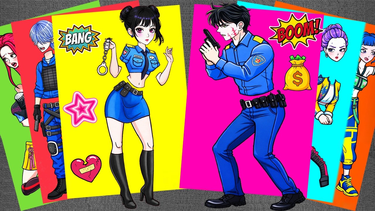KPOP DEMON HUNTERS - Mystery Police JINU SAJA Catching HUNTRIX RUMI | Sticker Book DIY