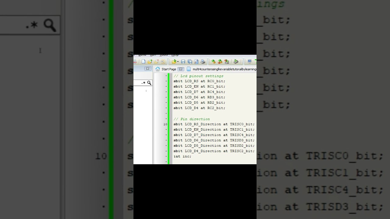 4 counters on LM016 using PIC16F877A. 
