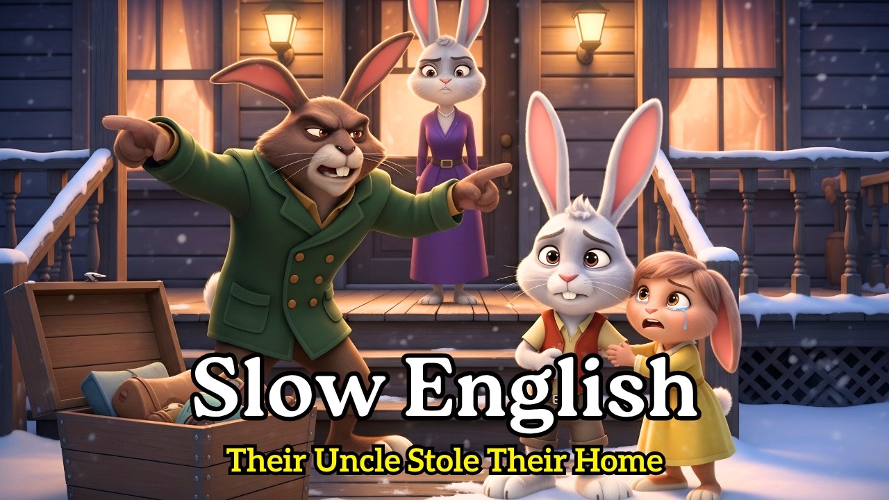 These Two Little Rabbits Lost Their Mother — Then Their Uncle Stole Their Home 😢🏡 | Easy English