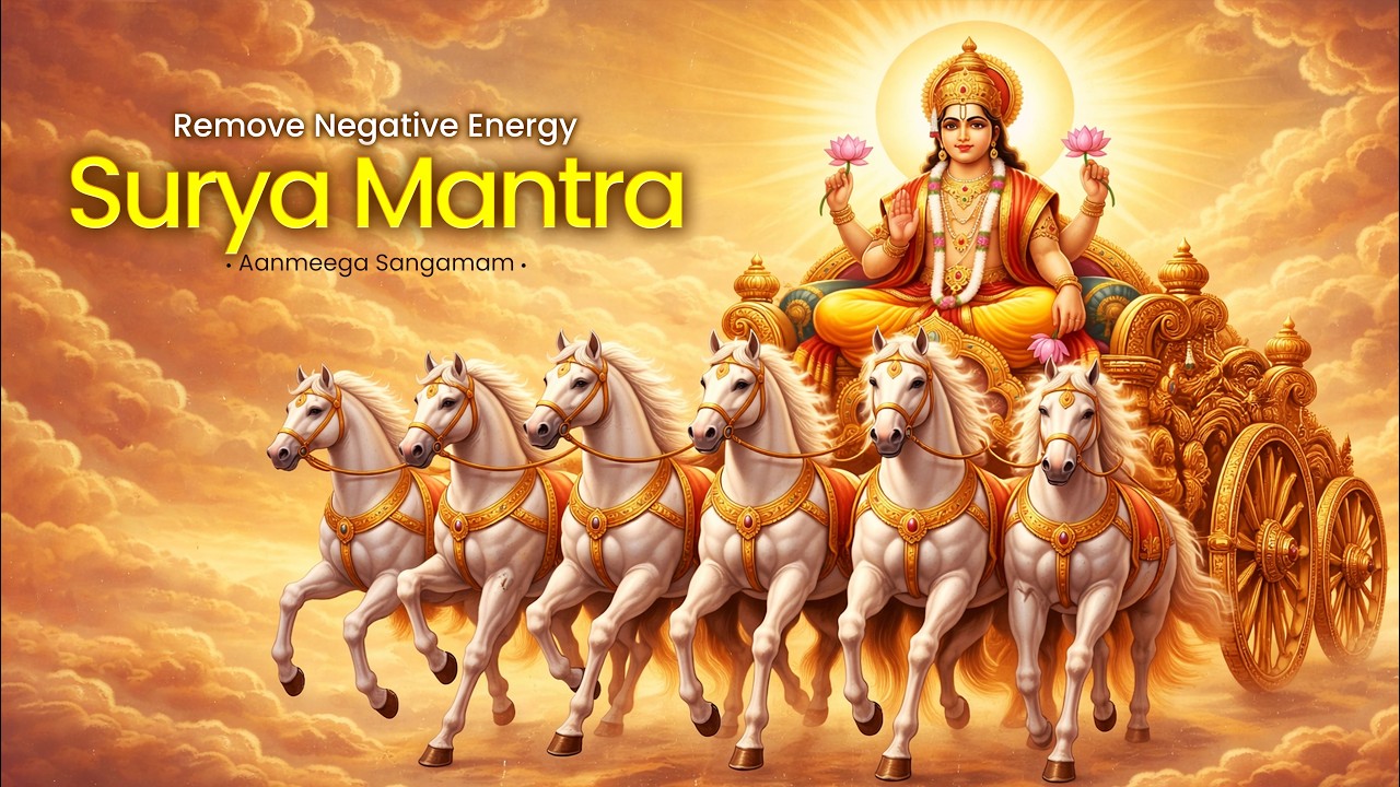 Powerful Surya Namaskar Mantra with Lyrics | Meditation Mantram  | 1008 Times | சூரிய நமஸ்காரம் | HD