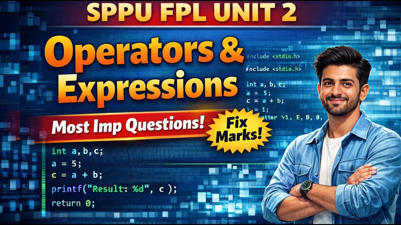 Operators & Expressions | SPPU FPL Unit 2 | Most Repeated Questions | Full Marks Guide
