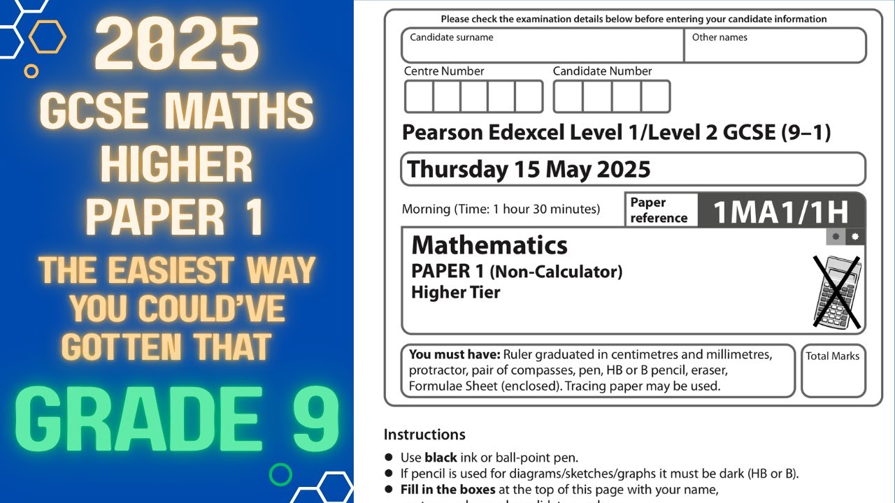 Edexcel GCSE Maths June 2025 Higher Paper 1 | 1MA1/1H | S.E.T For You