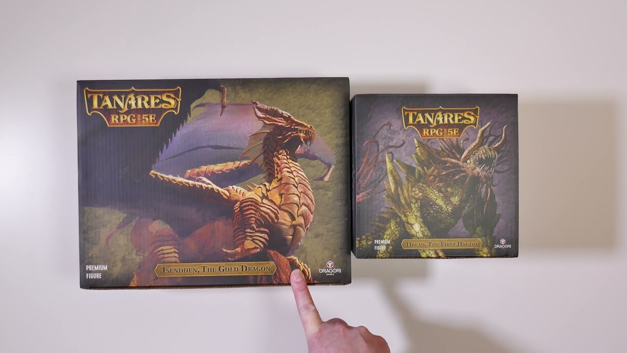 Dragori Games | Tanares RPG Kickstarter | Unboxing | Gold Dragon & Tarasque Premium Miniatures