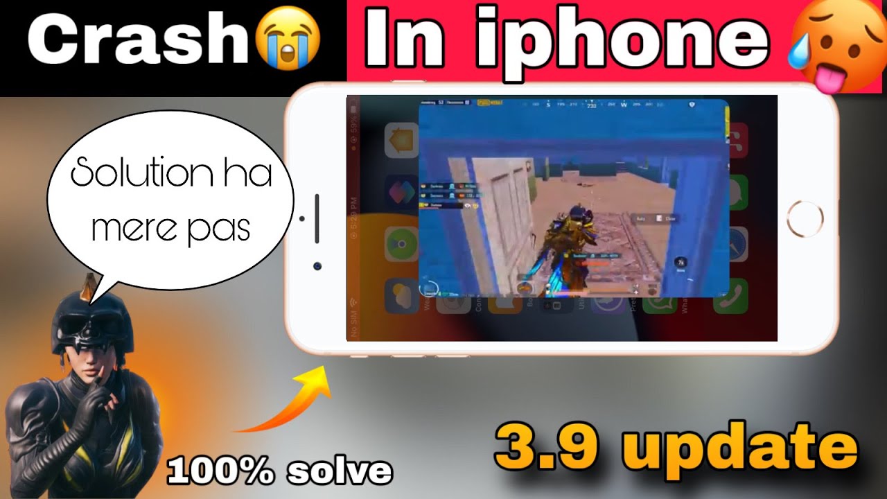 Pubg & bgmi crash problem in iPhone 6,7,8,X,xr 3.9 update | Pubg auto back problem in iphone 3.9