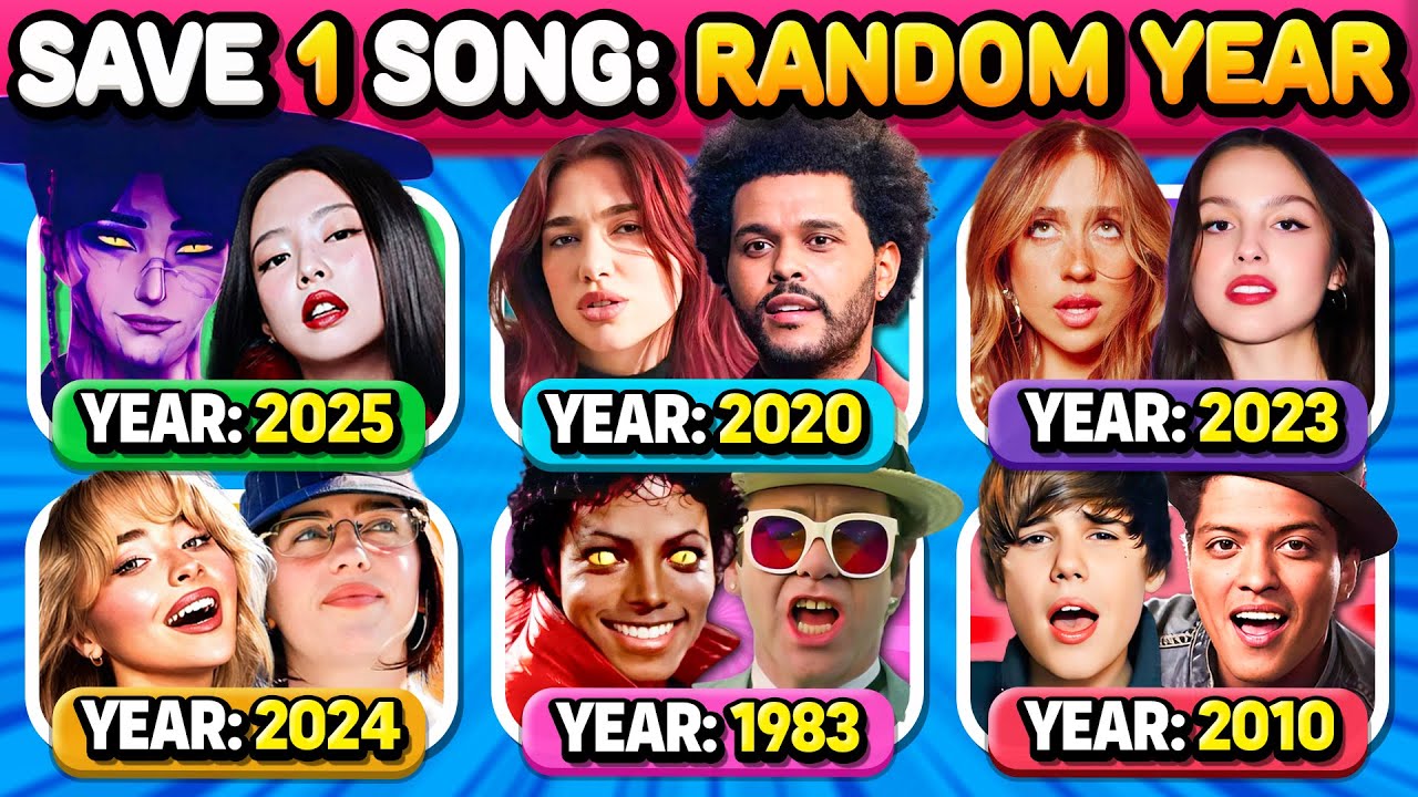 Save One Song: RANDOM YEAR (6 Songs Challenge) | Music Quiz 2025